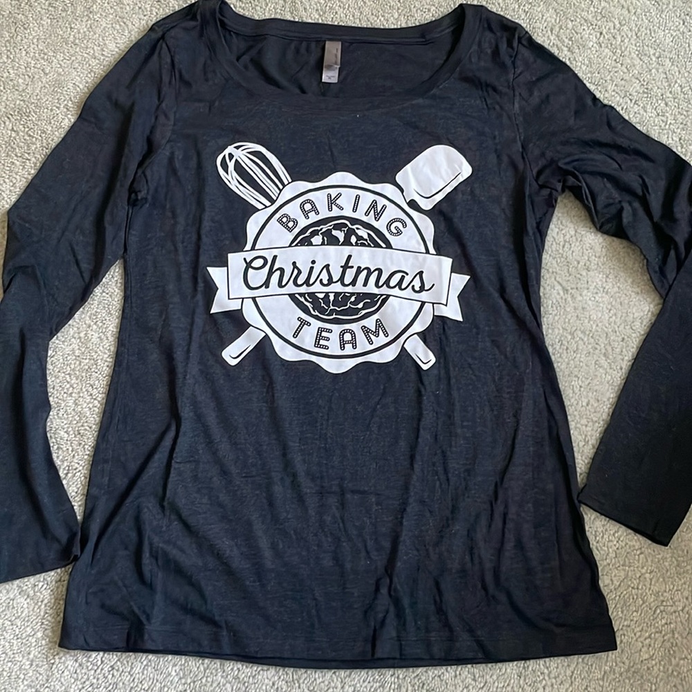 Christmas Baking Team Charcoal Long Sleeve XL